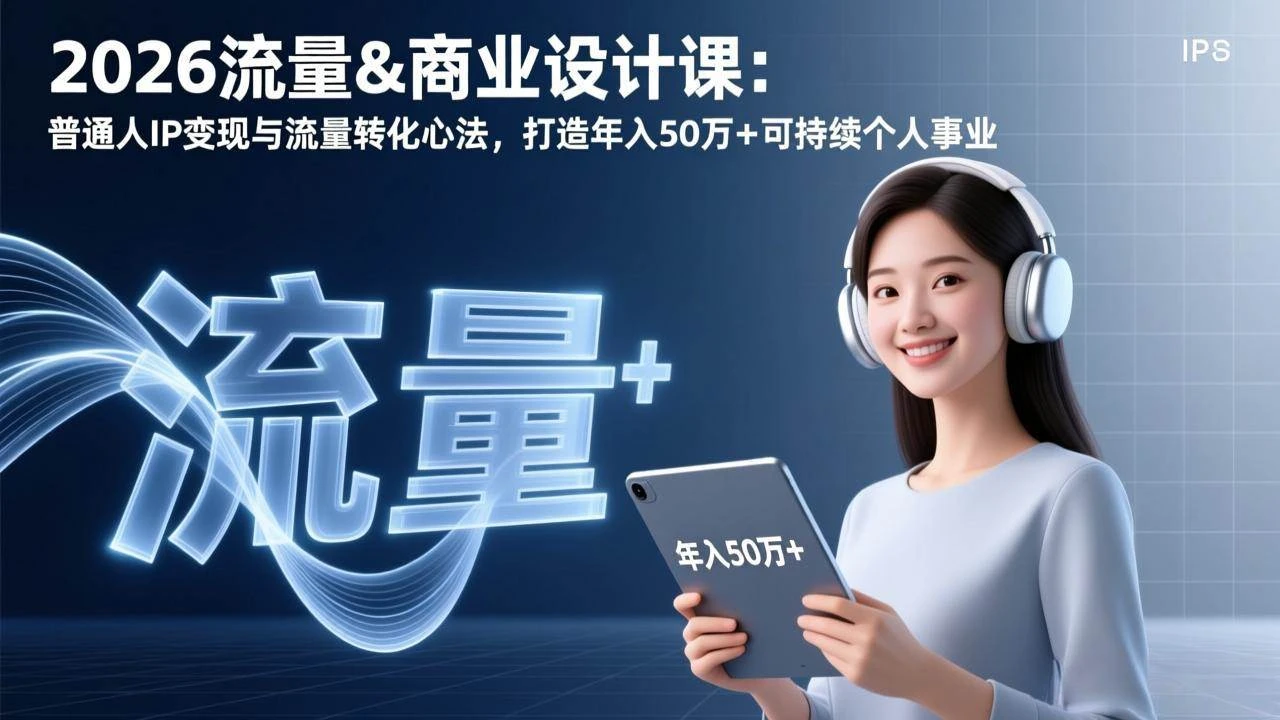 （17246期）2026流量&商业设计课：普通人IP变现与流量转化心法，打造年入50万+可持续个人事业-BOSS 课程