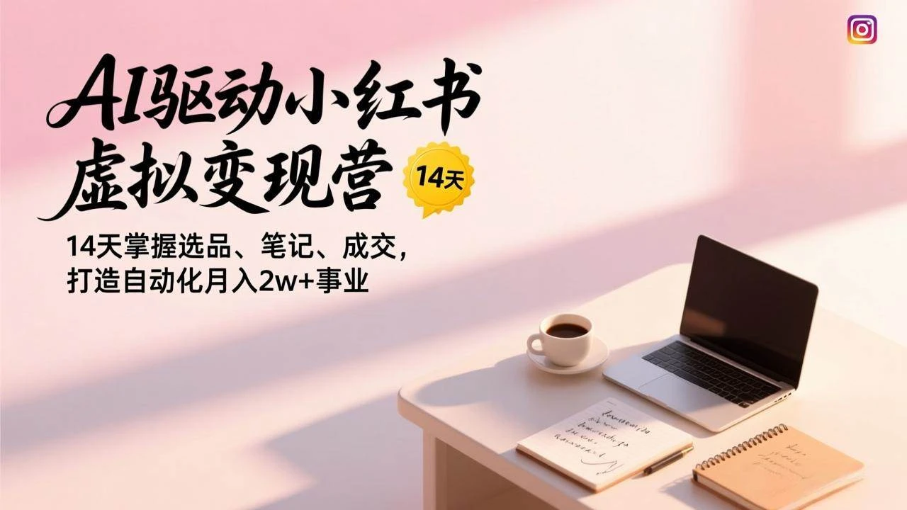(17204期)AI驱动小红书虚拟变现营,14天掌握选品、笔记、成交,打造自动化月入2w+事业-BOSS 课程