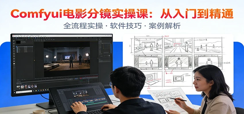 ComfyUI电影分镜实操课:分镜一致性,全流程AI视频制作,零基础也能做专业分镜-BOSS 课程