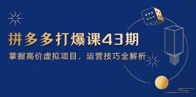 拼多多打爆课第 43 期，掌握高价虚拟项目，运营技巧全解析（15节）