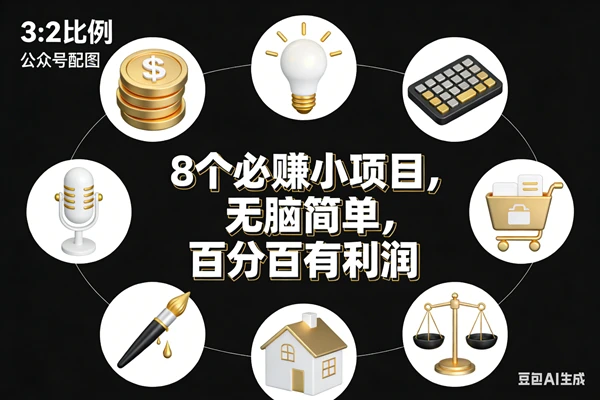（17101期）8个必赚小项目，无脑简单，百分百有利润，副业首选，日入300+-BOSS 课程