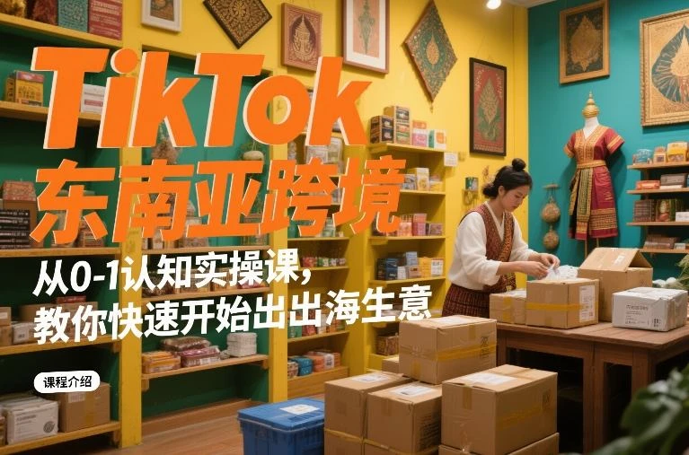 TikTok东南亚跨境从0-1认知实操课,教你快速开始出海生意-BOSS 课程