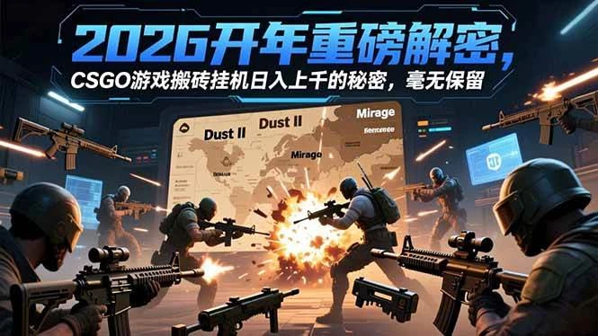 (16904期)2026开年重磅解密,CSGO游戏搬砖挂机日入上千的秘密,毫无保留-BOSS 课程