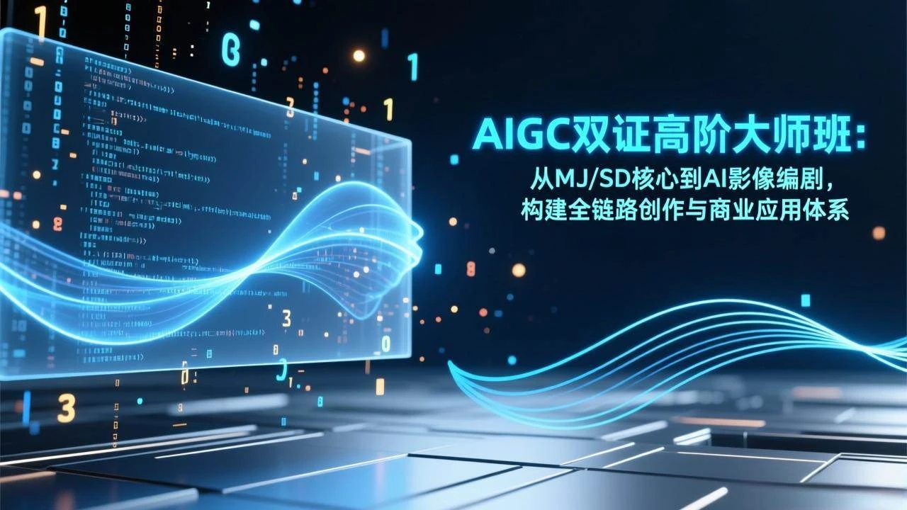 (17198期)AIGC双证高阶大师班:从MJ/SD核心到AI影像编剧,构建全链路创作与商业应用体系 (17198期)AIGC双证高阶大师班:从MJ/SD核心到AI影像编剧,构建全链路创作与商业应用体系