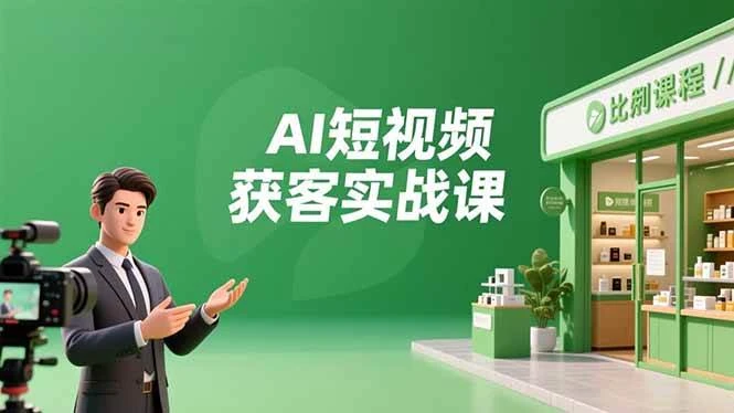 AI短视频获客实战课，数字人创作、实体行业应用、精准引流，30天获取客源月入6万+-BOSS 课程