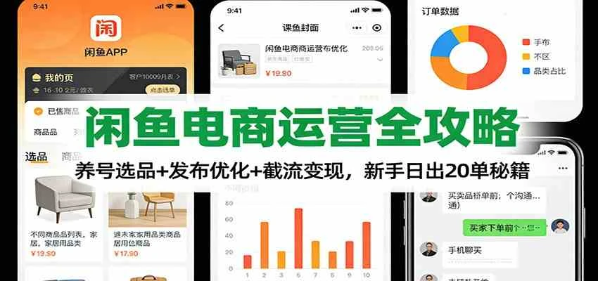 闲鱼电商运营全攻略：养号选品+发布优化+截流变现，新手日出20单秘籍-BOSS 课程