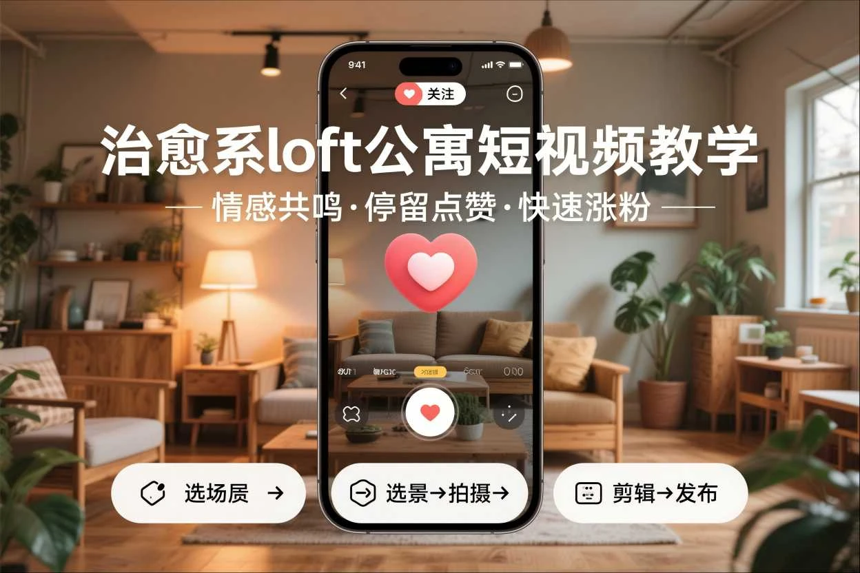 治愈系loft公寓短视频制作教学，情感共鸣引停留点赞关注，快速起号涨粉-BOSS 课程