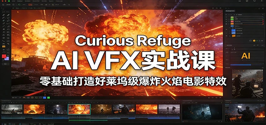 Curious Refuge AI VFX实战课,零基础打造好莱坞级爆炸火焰电影特效 Curious Refuge AI VFX实战课,零基础打造好莱坞级爆炸火焰电影特效