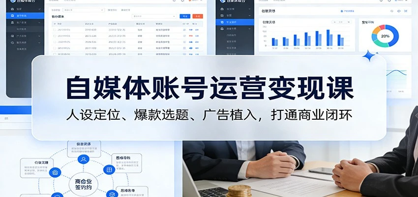 自媒体账号运营变现课:人设定位、爆款选题、广告植入,打通商业闭环-BOSS 课程