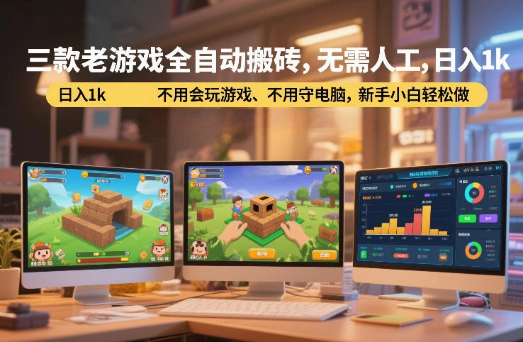 三款老游戏全自动搬砖,无需人工,日入1k,不用会玩游戏、不用守电脑,新手小白轻松做【揭秘】 三款老游戏全自动搬砖,无需人工,日入1k,不用会玩游戏、不用守电脑,新手小白轻松做【揭秘】
