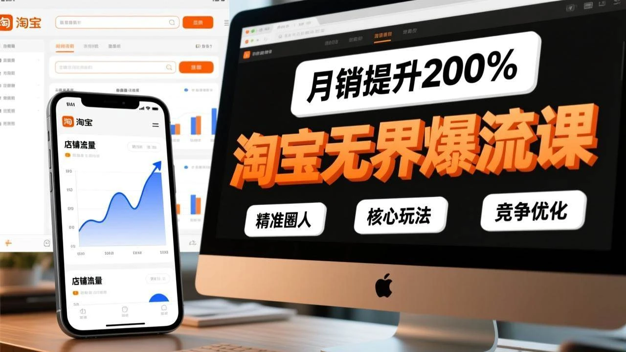 (17132期)淘宝无界爆流课,精准圈人、核心玩法、竞争优化,快速引爆店铺流量,月销提升200%-BOSS 课程