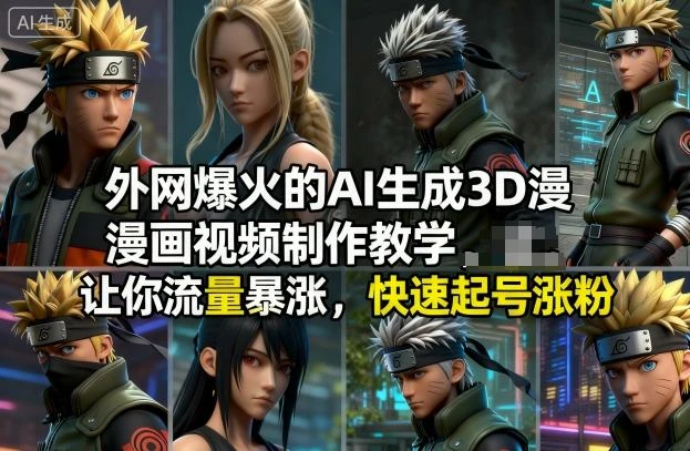 外网爆火的AI生成3D漫画视频制作教学，让你流量暴涨，快速起号涨粉！-BOSS 课程