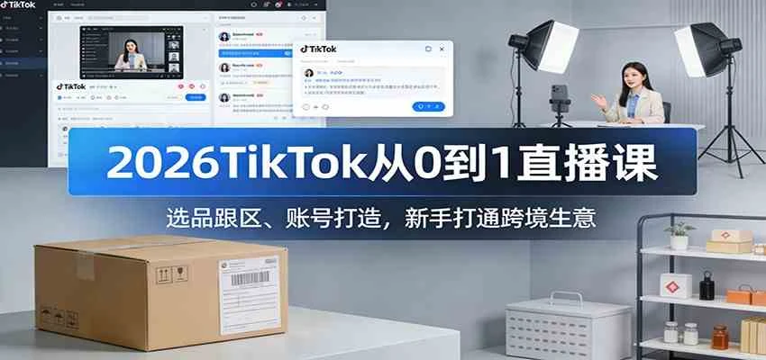 2026TikTok从0到1直播课:选品跟区、账号打造,新手打通跨境生意-BOSS 课程