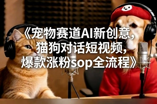 宠物赛道AI新创意,猫狗对话短视频,爆款涨粉sop全流程-BOSS 课程