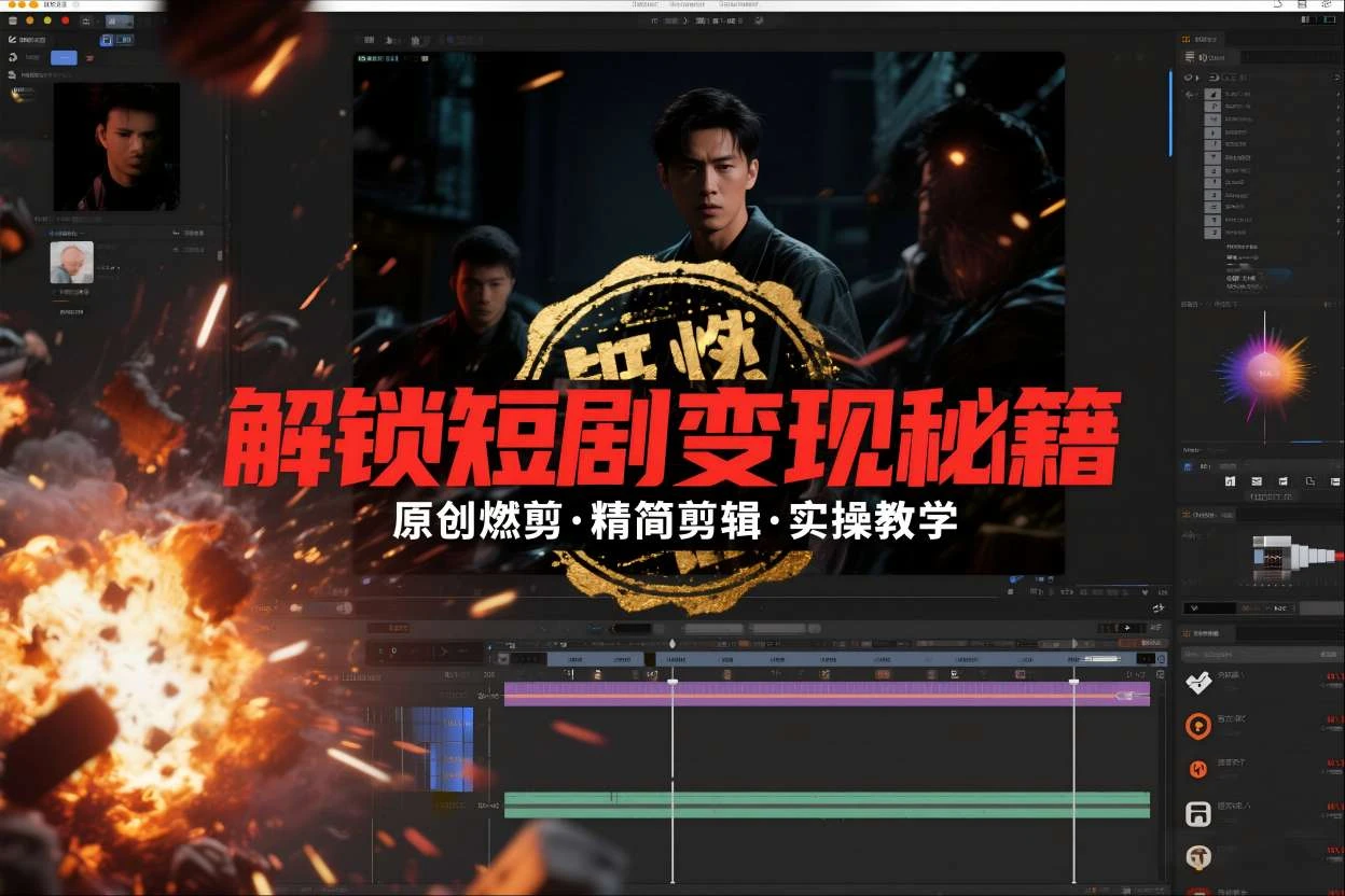 短剧拉新之原创燃剪精简剪辑实操课,解锁短剧变现秘籍-BOSS 课程