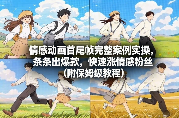 情感动画首尾帧完整案例实操,条条出爆款,快速涨情感粉丝(附保姆级教程)-BOSS 课程