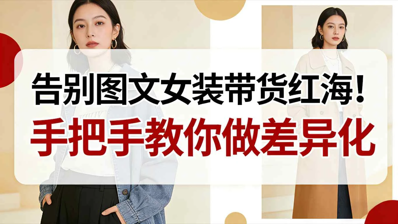 告别图文女装带货红海！手把手教你做差异化，新手也能弯道超车-BOSS 课程