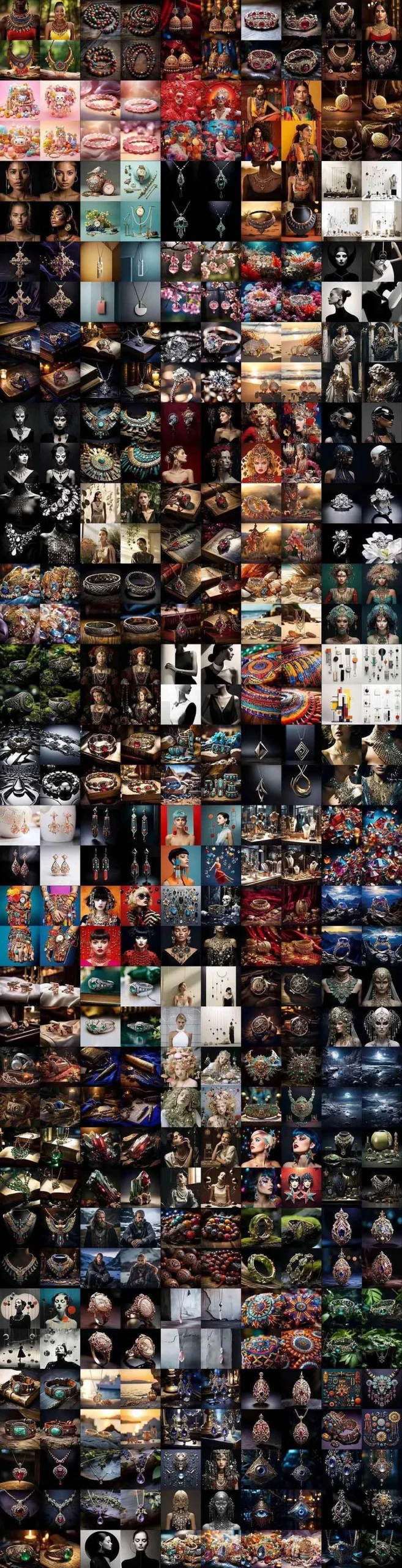 (17272期)460+专业Midjourney珠宝摄影AI提示词+成效果图,戒指/项链/耳环/手链/宝石/及奢侈配饰等全品类-BOSS 课程