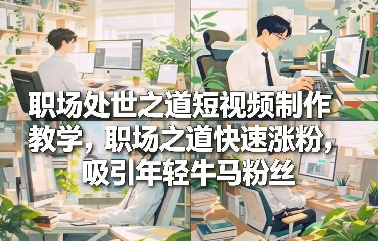 职场处世之道短视频制作教学,职场之道快速涨粉,吸引年轻牛马粉丝 职场处世之道短视频制作教学,职场之道快速涨粉,吸引年轻牛马粉丝