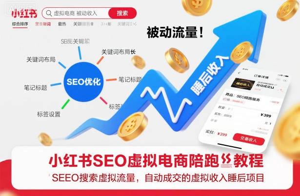 小红书SEO虚拟电商陪跑教程,实现seo搜索被动流量,自动成交的被动收入睡后项目-BOSS 课程