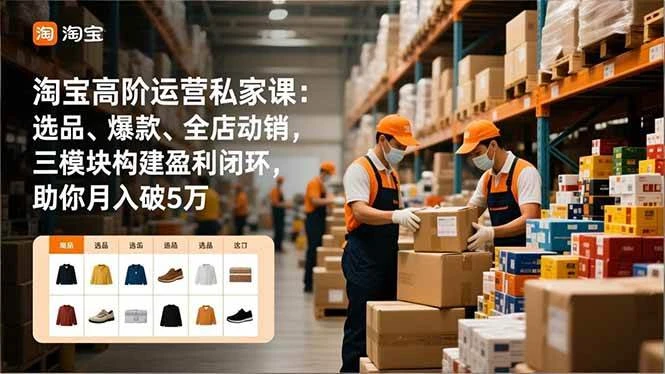 (16865期)淘宝高阶运营私家课:选品、爆款、全店动销,三模块构建盈利闭环,助你月入破5万-BOSS 课程