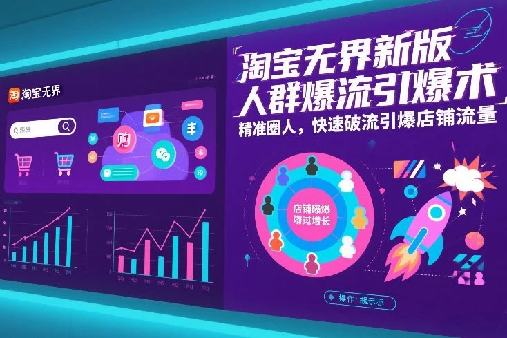 淘宝无界新版人群爆流引爆术,精准圈人,快速破流引爆店铺流量 淘宝无界新版人群爆流引爆术,精准圈人,快速破流引爆店铺流量