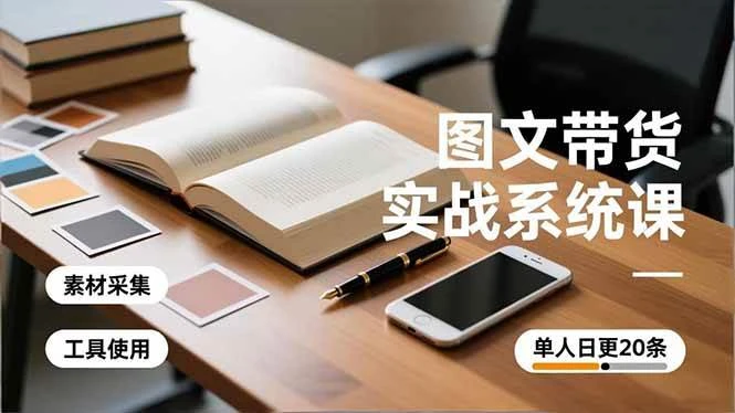 (16705期)图文带货实战系统课,工具使用、素材采集、防同质化,单人日更20条月入3w+-BOSS 课程