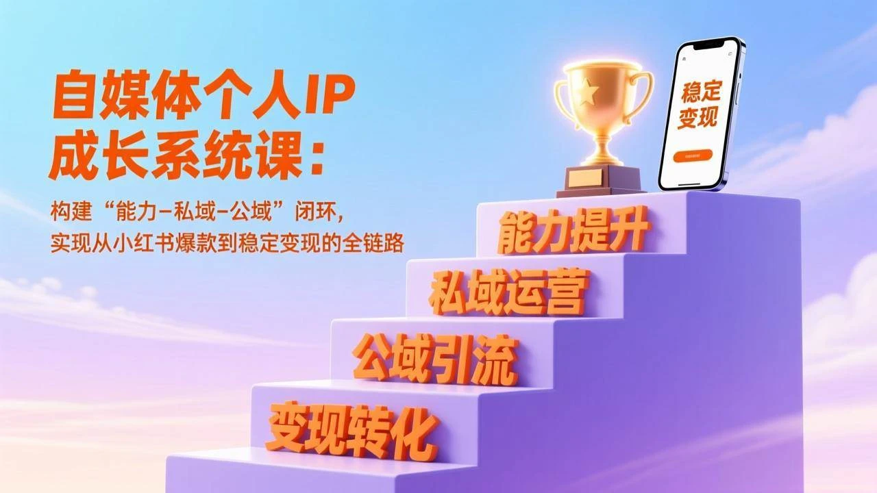 (17192期)自媒体个人IP成长系统课:构建“能力-私域-公域”闭环,实现从小红书爆款到稳定变现的全链路-BOSS 课程