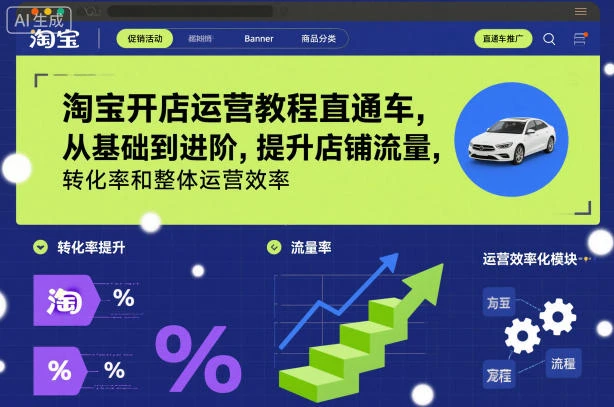 淘宝开店运营教程直通车，从基础到进阶，提升店铺流量，转化率和整体运营效率（更新11月）-BOSS 课程