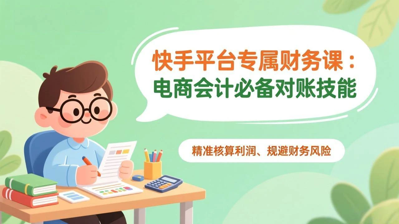 （17167期）快手平台专属财务课：电商会计必备对账技能，精准核算利润、规避财务风险-BOSS 课程