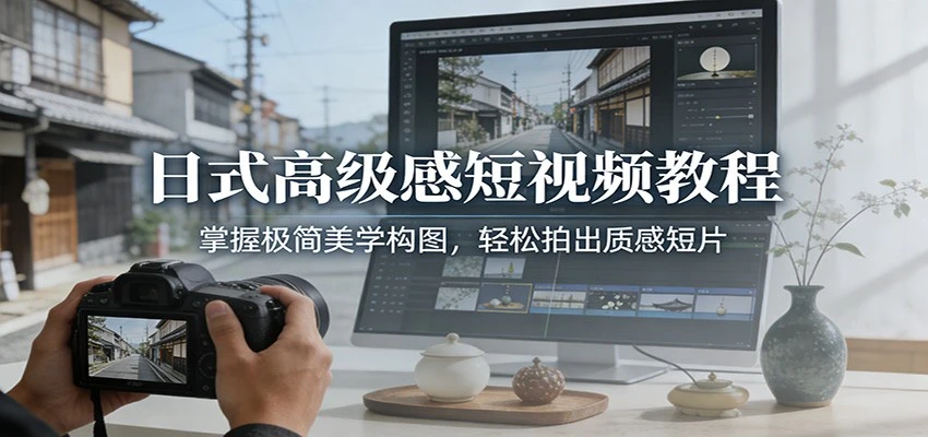 日式高级感短视频教程:掌握极简美学构图,轻松拍出质感短片-BOSS 课程