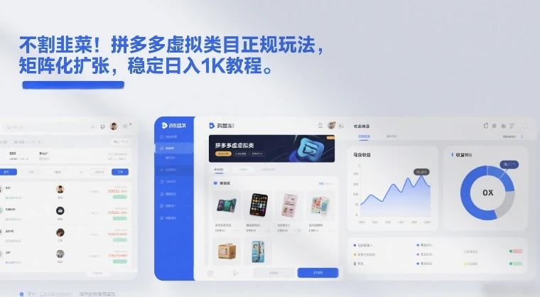不割韭菜！拼多多虚拟类目正规玩法，矩阵化扩张，稳定日入1K教程【揭秘】-BOSS 课程