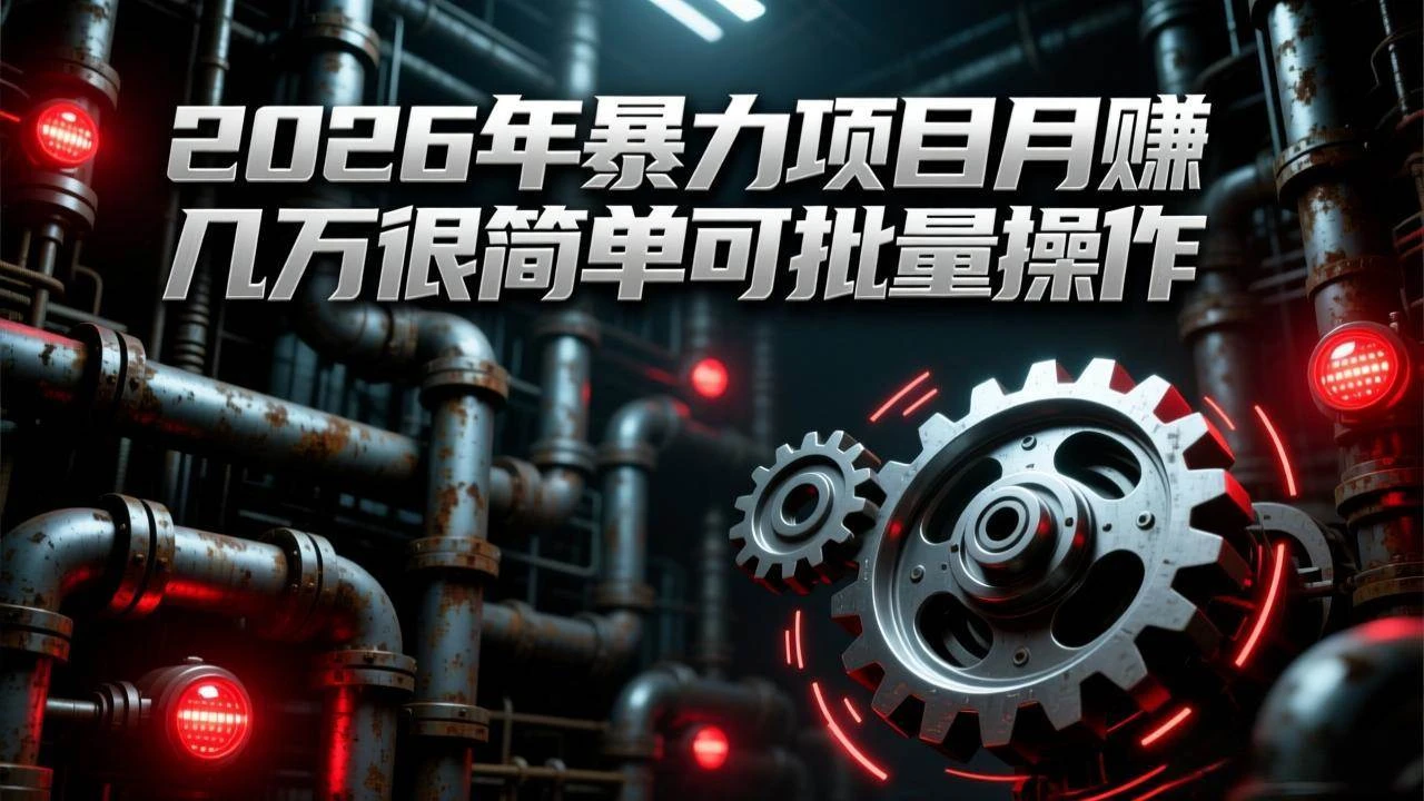 （17218期）2026年暴力项目月赚几万很简单可批量操作，成本低，利润大-BOSS 课程