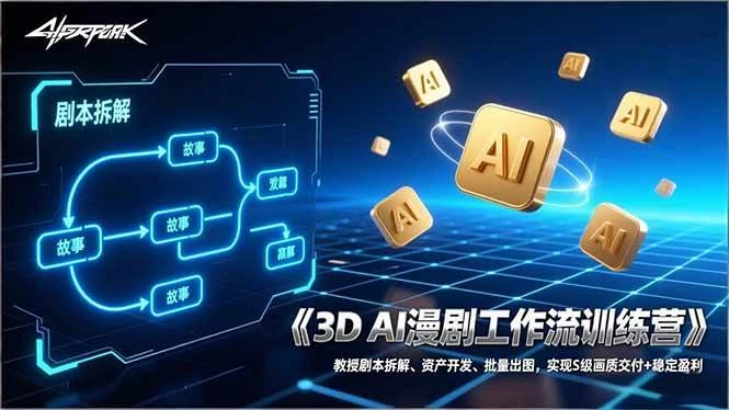 （17276期）3D AI漫剧工作流训练营：教授剧本拆解、资产开发、批量出图，实现S级画质交付+稳定盈利-BOSS 课程