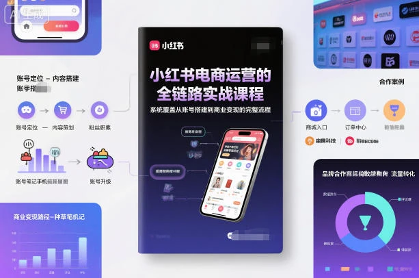 小红书电商运营的全链路实战课程，系统覆盖从账号搭建到商业变现的完整流程-BOSS 课程