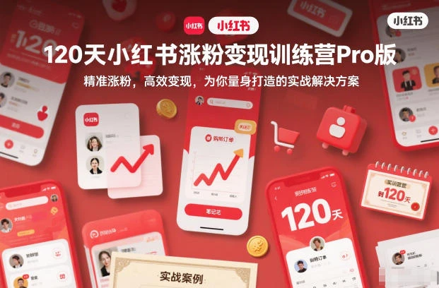 120天小红书涨粉变现训练营Pro版,精准涨粉,高效变现,为你量身打造的实战解决方案-BOSS 课程