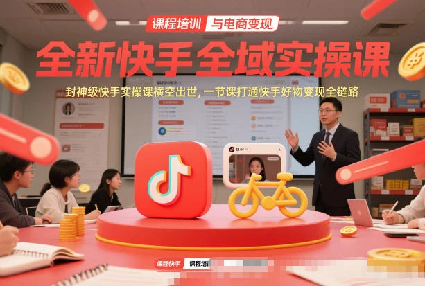 全新快手全域实操课，封神级快手实操课横空出世，一节课打通快手好物变现全链路-BOSS 课程